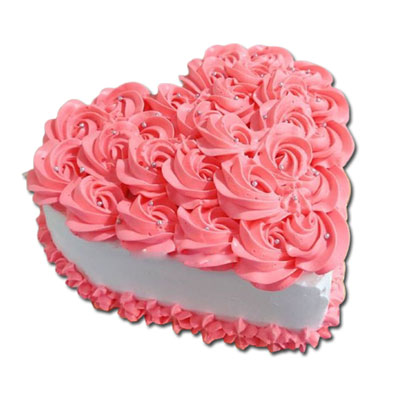 "Heart shape strawberry flavor cake- 1kg - Click here to View more details about this Product